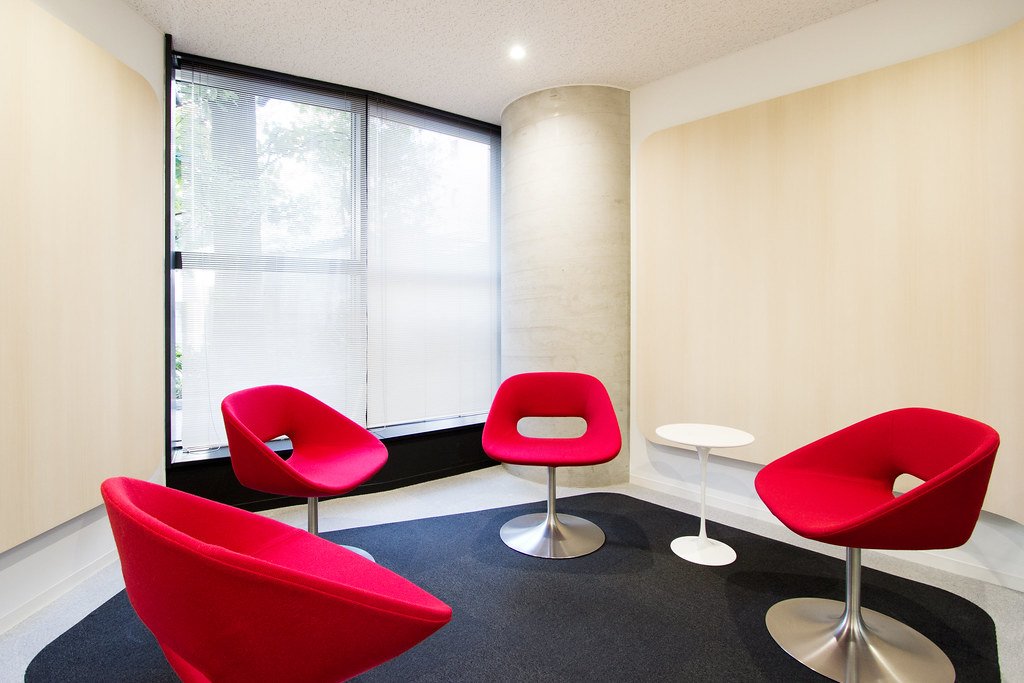 Calm modern reception waiting area